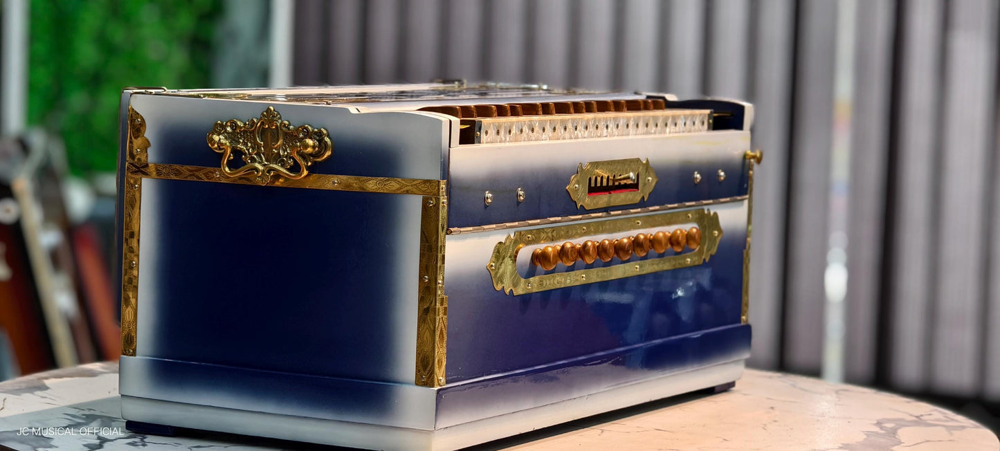 3-Line, 9-Scale Changer| blue-white dual tone with Brass Decoration