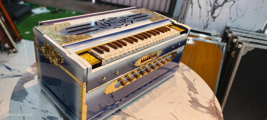 3-Line, 9-Scale Changer| blue-white dual tone with Brass Decoration