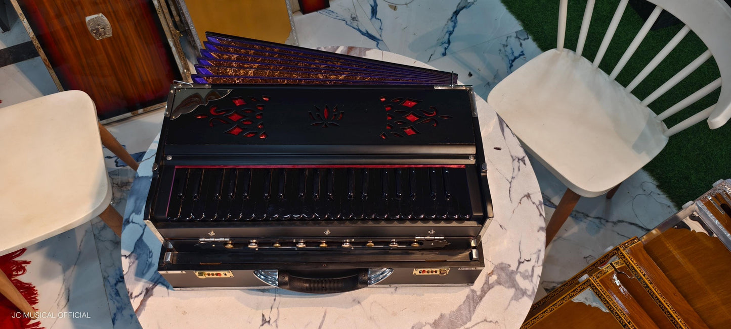 2LINE BLACK BEAUTY Harmonium 3.5 Octeve professional quality folding box type