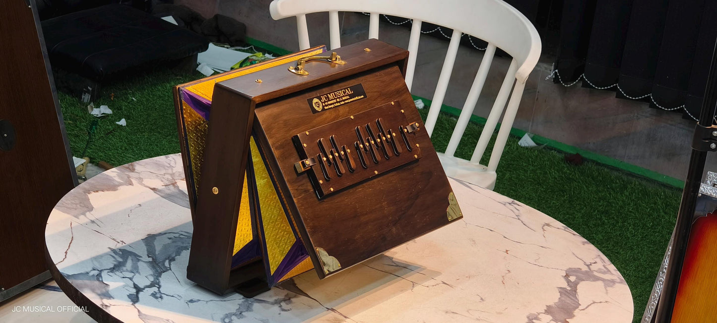 Brown Shruti Box | Large Size, ONE LINE Lower Octave