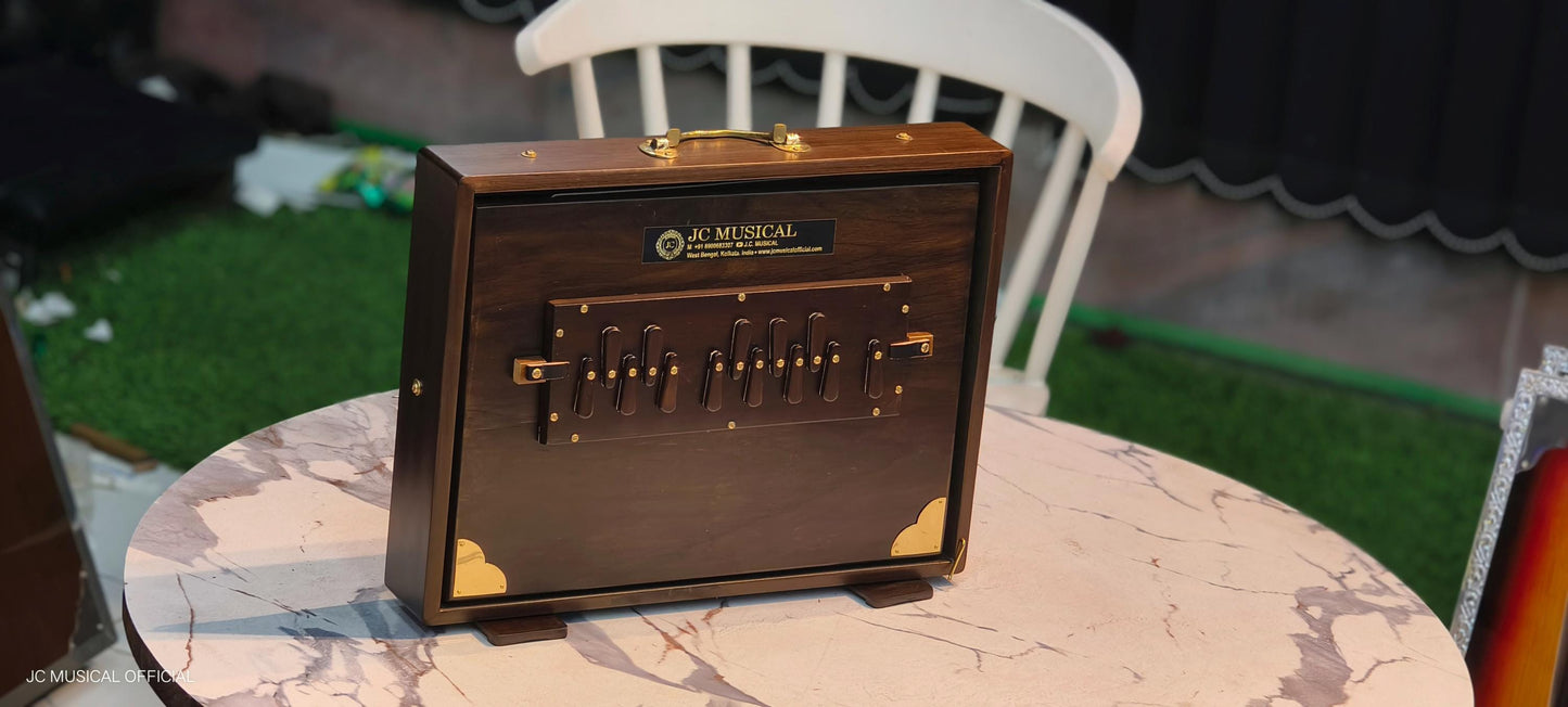 Brown Shruti Box | Large Size, ONE LINE Lower Octave