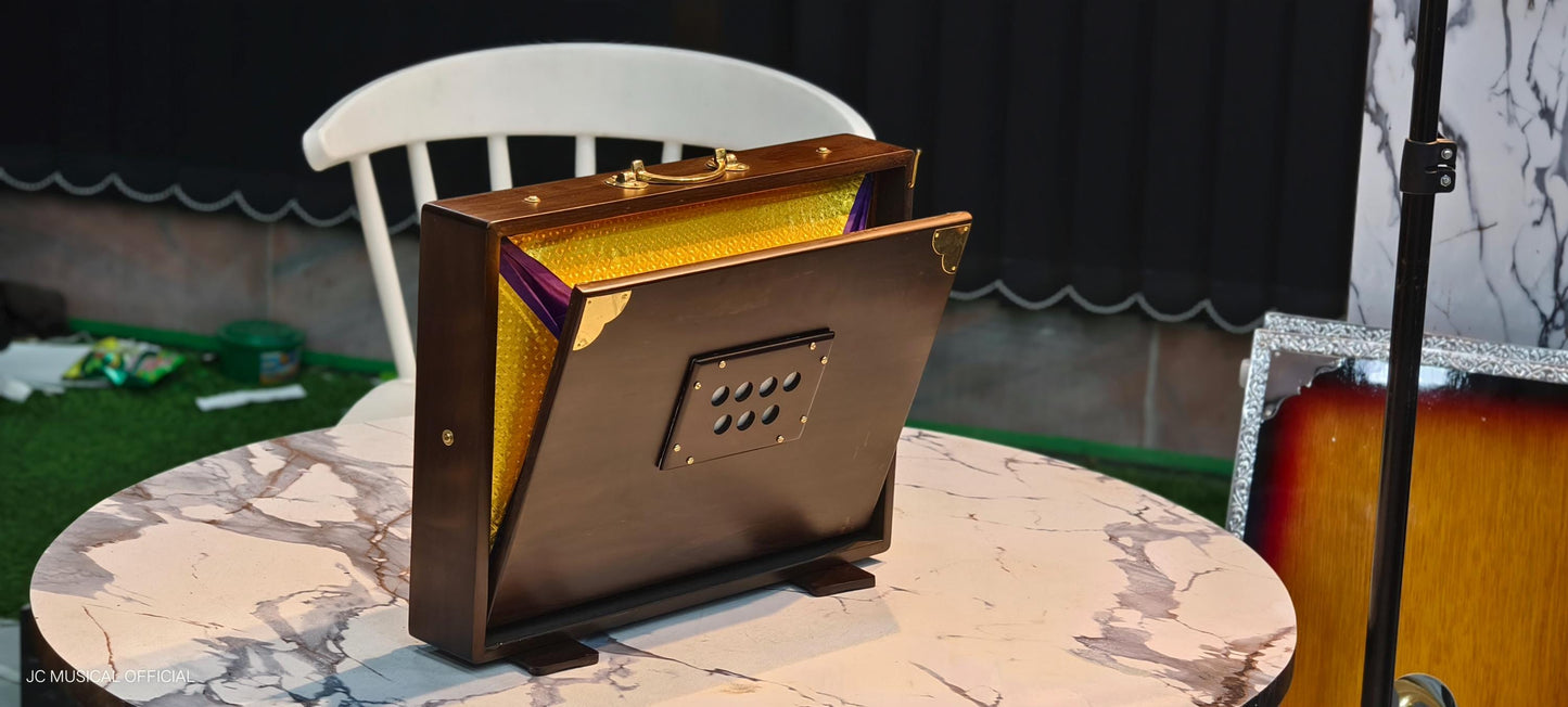 Brown Shruti Box | Large Size, ONE LINE Lower Octave