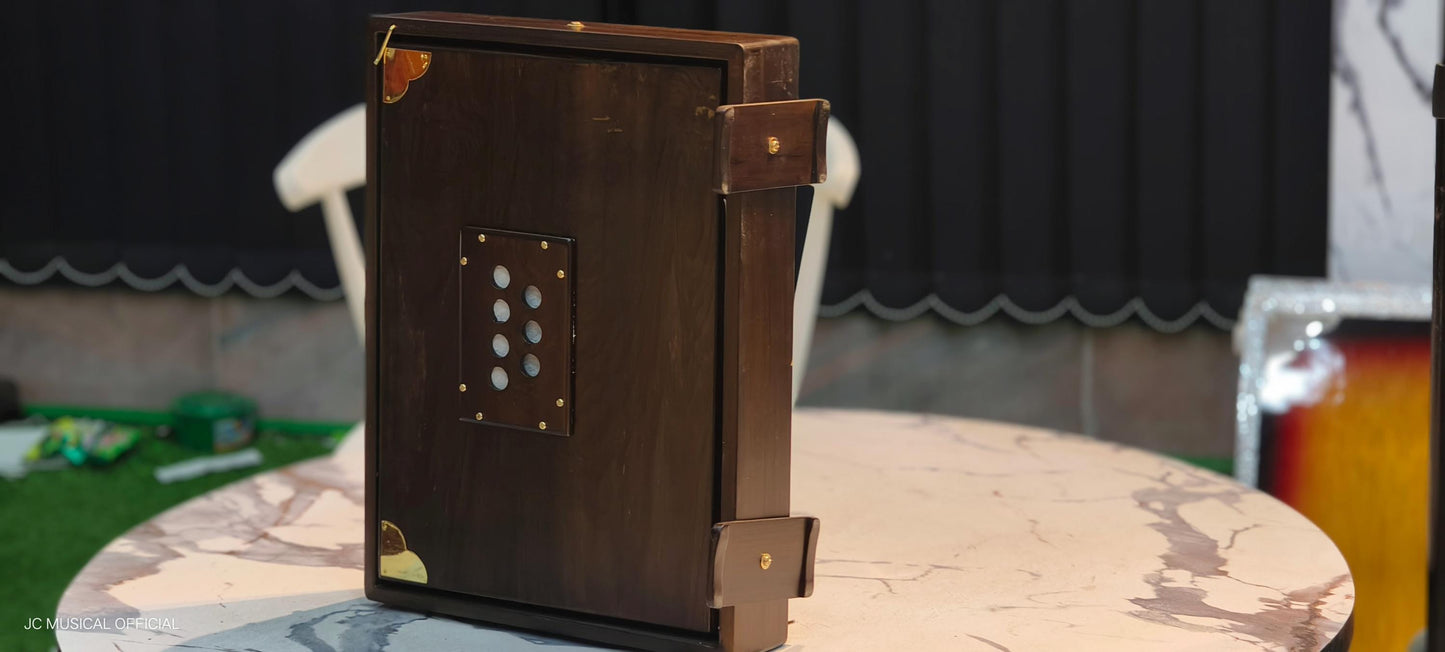 Brown Shruti Box | Large Size, ONE LINE Lower Octave