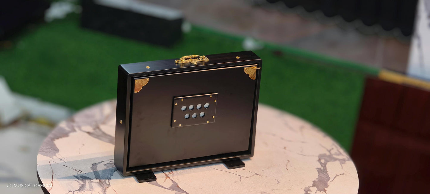 2line Shruti Box | Black & Gold, 2-Line