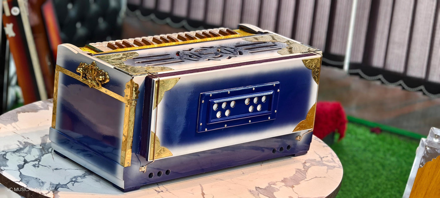 3-Line, 9-Scale Changer| blue-white dual tone with Brass Decoration