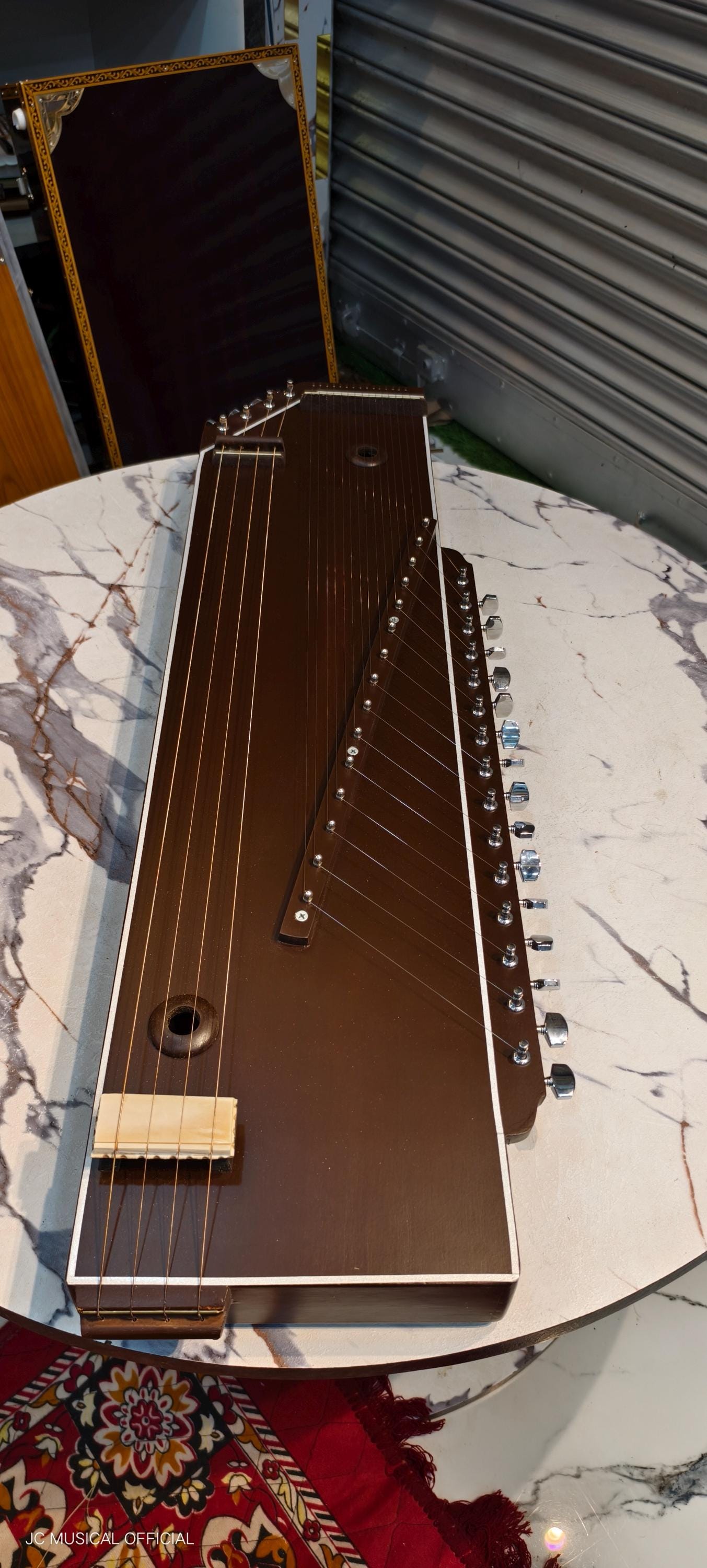 SWARSAMGAM| SWARMANDAL+TANPURA|Wallnut oak Brown colour mat finish