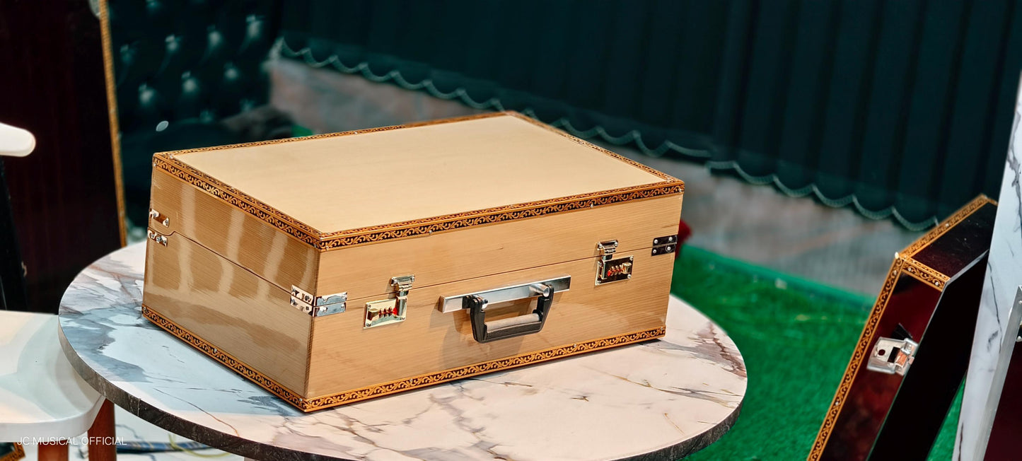 2LINE COPLER HARMONIUM Natural wooden glossy finish folding type professional