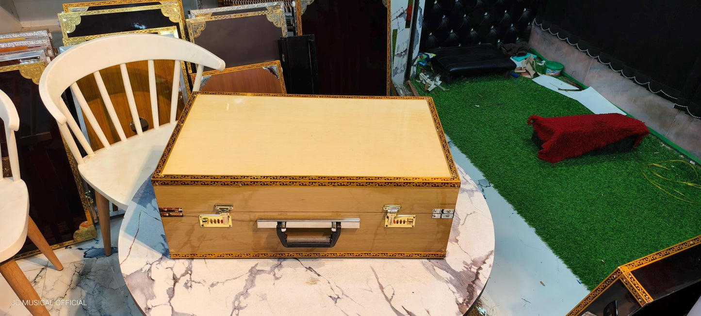 2LINE COPLER HARMONIUM Natural wooden glossy finish folding type professional