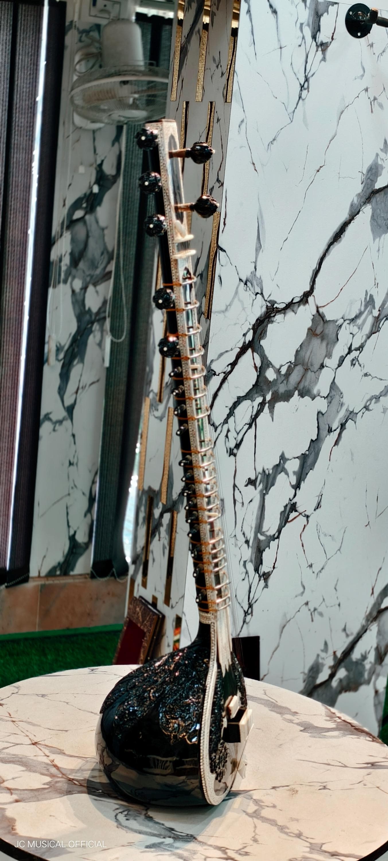 Ravi Shankar Style Sitar - Premium Black, with Hard Case