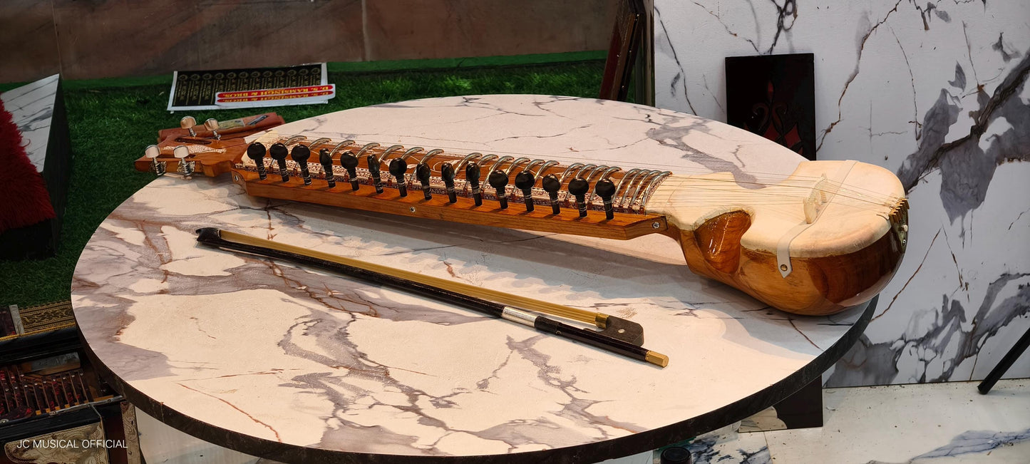 Professional Esraj: Handmade Indian Tun Wood Instrument with Hardcase