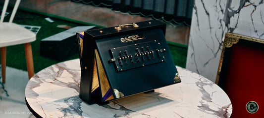 Lower Octave Shruti Box: C3-C4, Teak Wood, Golden Brass Inlay