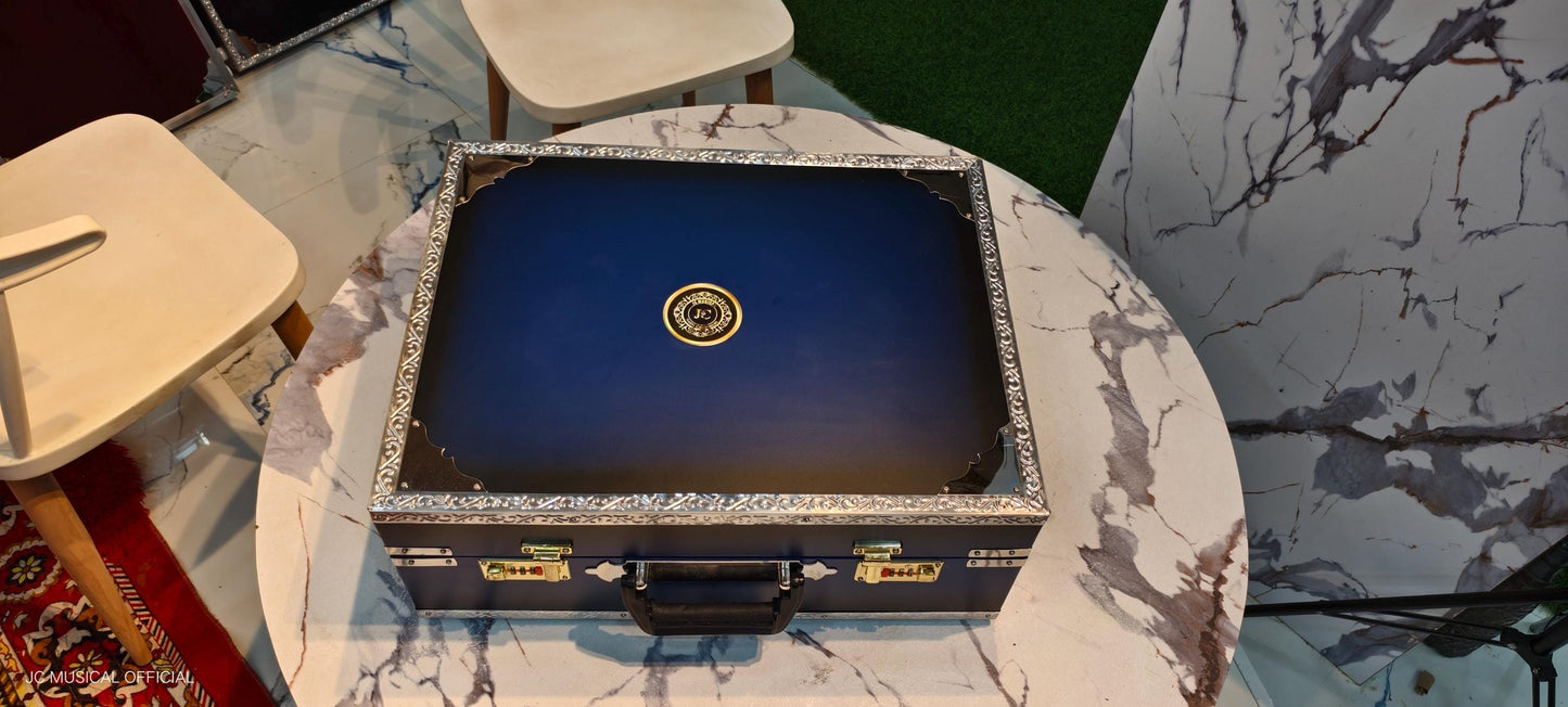 Mini 2.5 Octave Harmonium: Blue-Black, Sagwan Teakwood, Palitana Reeds