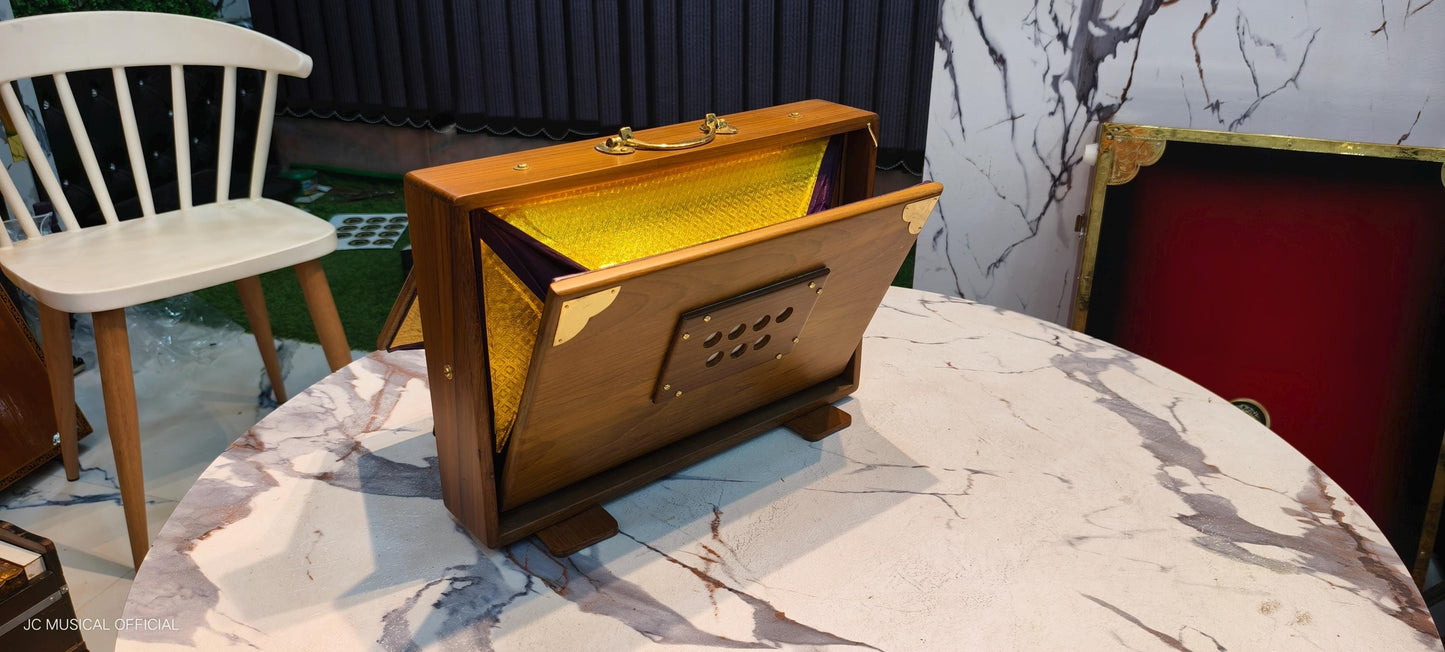 Shruti Box: One octeve Medium Size, Teakwood, Lower octeve C3-C4 , Wooden mat finish