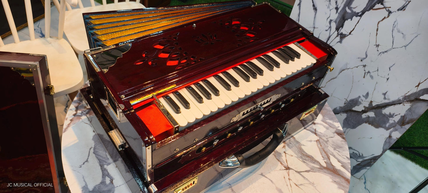 SCALE CHANGER HARMONIUM/ 3line 9scale changer/ Mahagony glossy finish