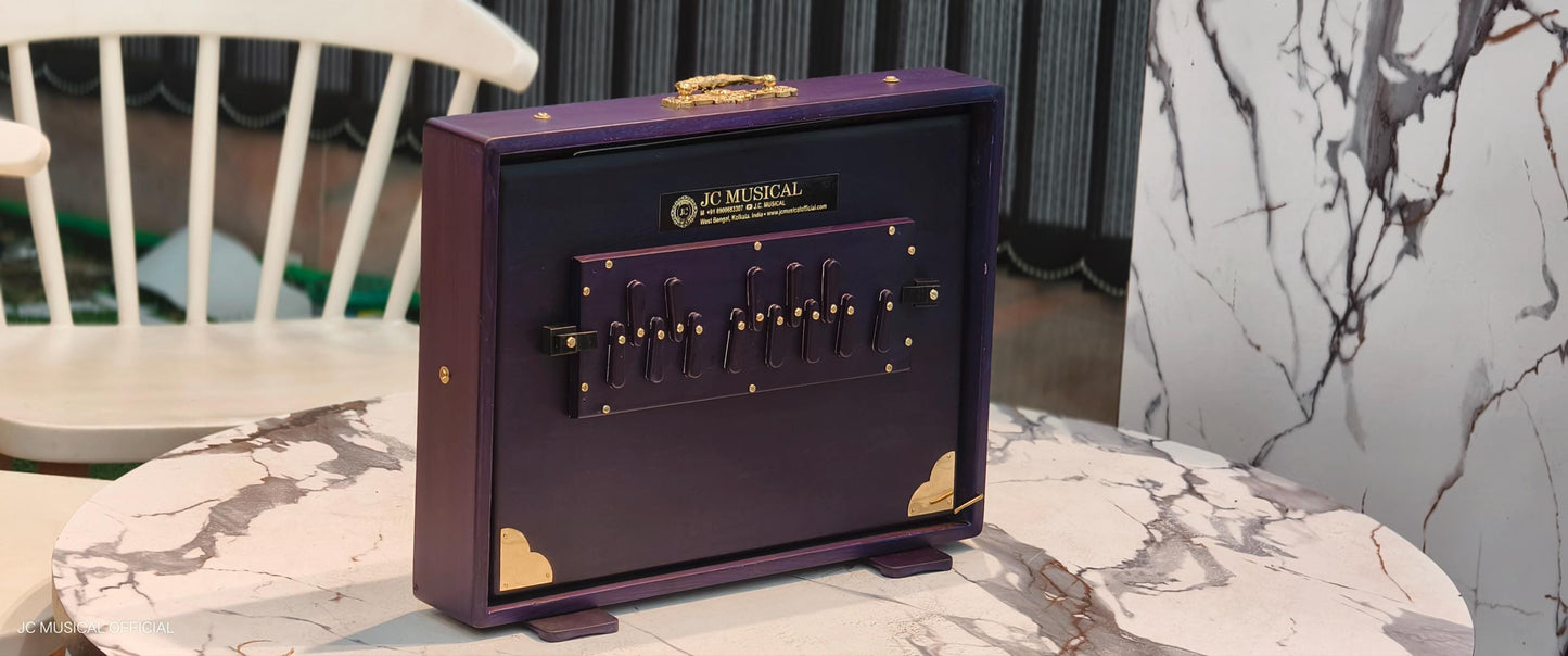Purple Shruti Box| ONE OCTEVE Large size| Lower Octave C3-C4