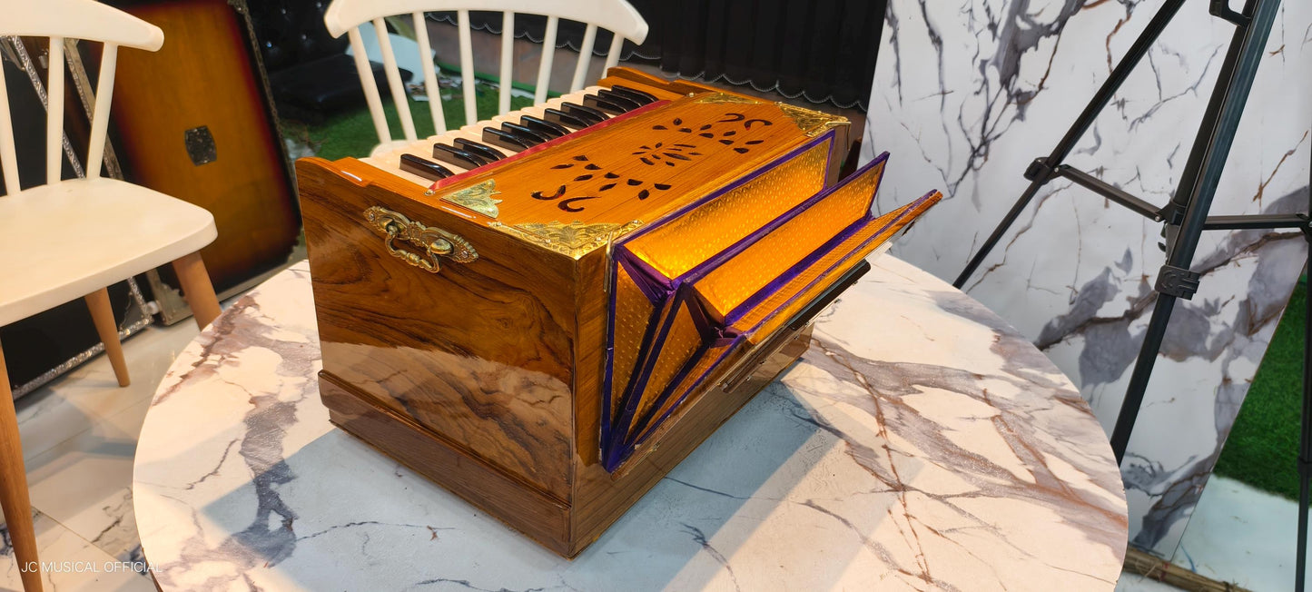 27 Key 2line  Mini Harmonium: Teakwood Body, Portable with Free Bag