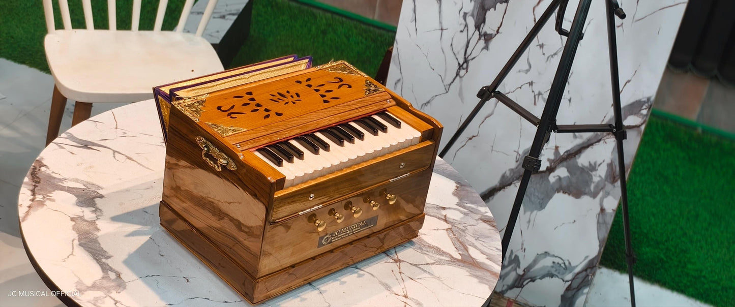27 Key 2line  Mini Harmonium: Teakwood Body, Portable with Free Bag
