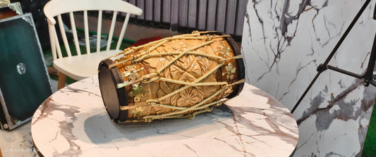 Sheesham Wood Dholak: Professional Indian Drum with natural glossy finish