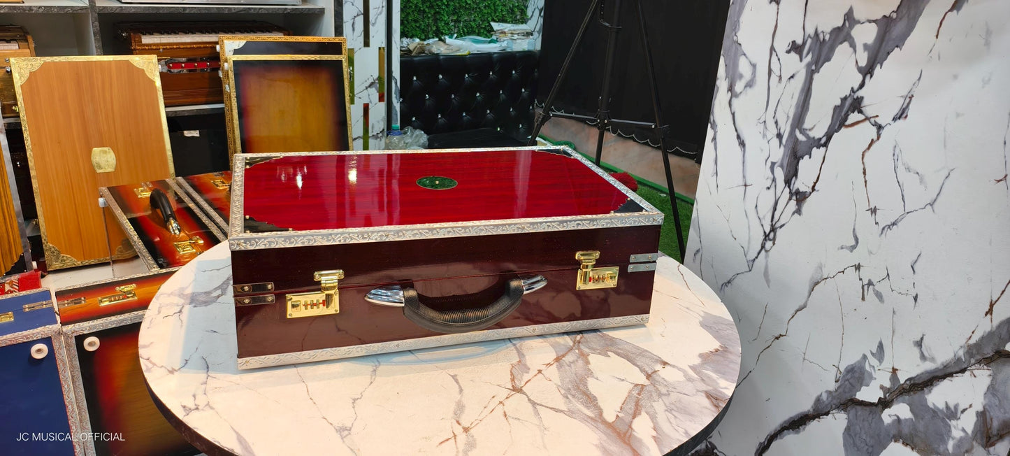 2LINE PROFESSIONAL HARMONIUM| Full season teakwood body/ Bass male 42reeds / Mahagony glossy finish