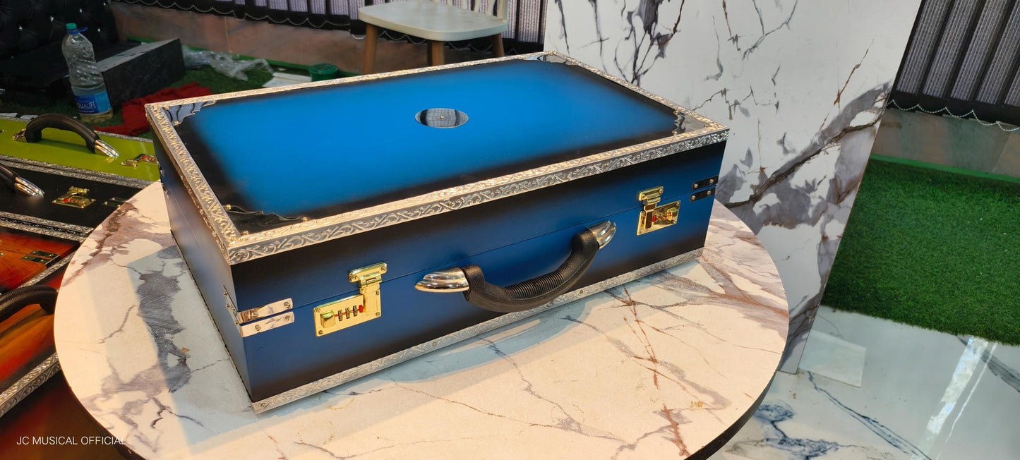 2LINE PROFESSIONAL HARMONIUM/3.5 OCTEVE 42Reeds / bass male/ blue black mat finish dual tone