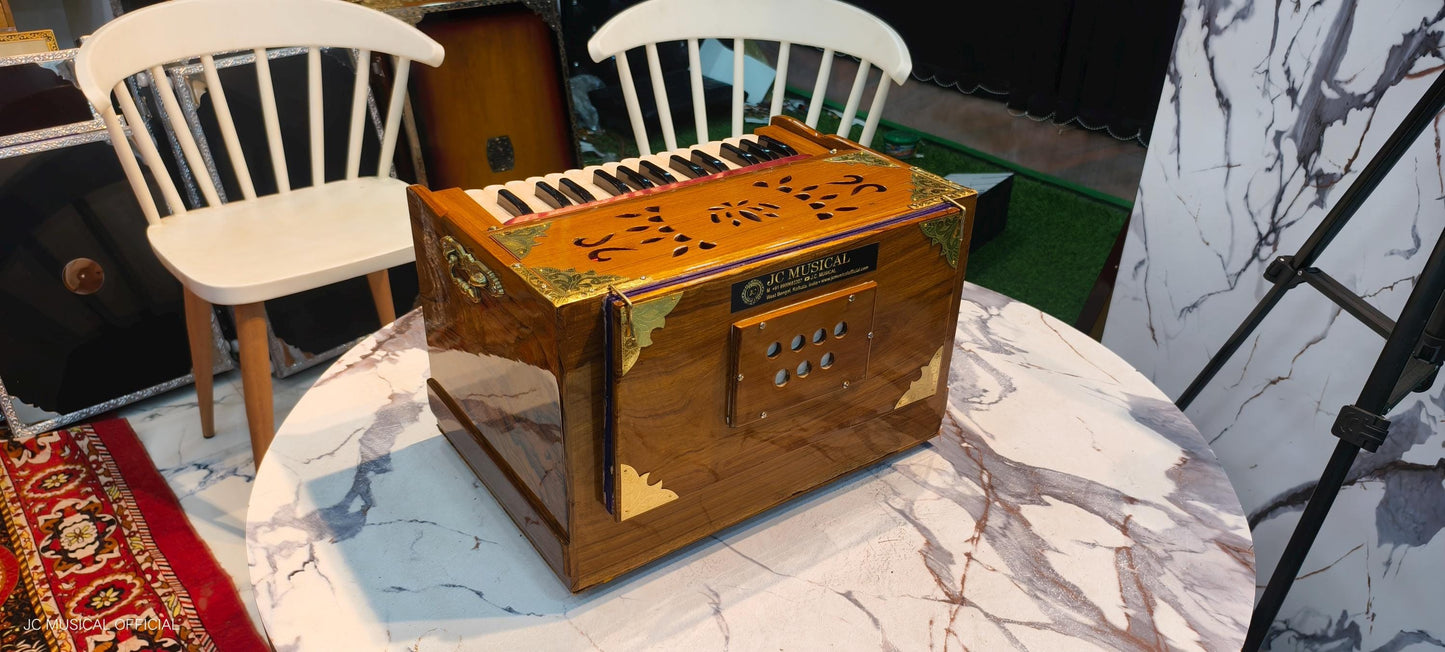 27 Key 2line  Mini Harmonium: Teakwood Body, Portable with Free Bag