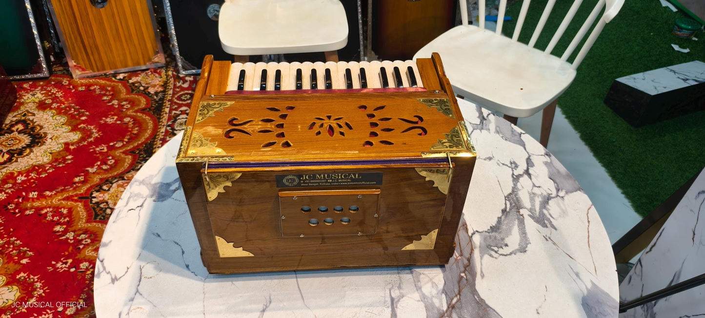 27 Key 2line  Mini Harmonium: Teakwood Body, Portable with Free Bag