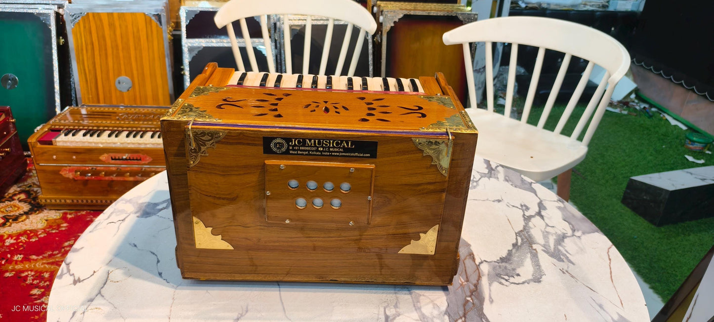 27 Key 2line  Mini Harmonium: Teakwood Body, Portable with Free Bag
