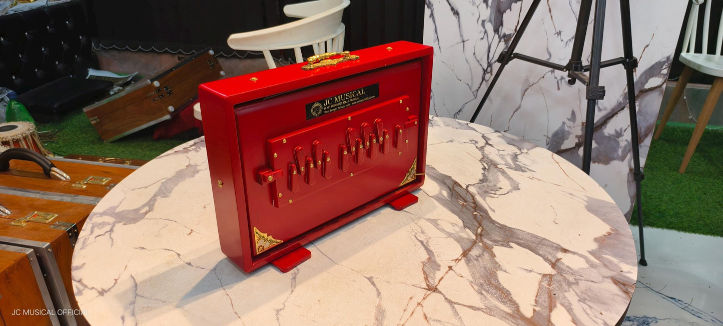 Red Mat Finish Shruti Box - C3-C4, Lower Octave, Medium Size