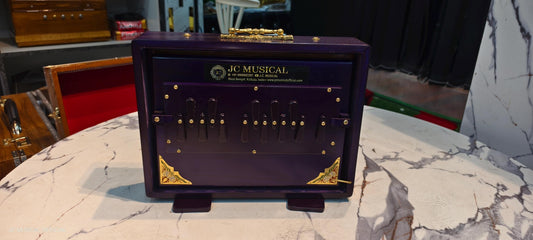 Purple Teakwood Shruti Box: One Octave small size, middle octeve notes