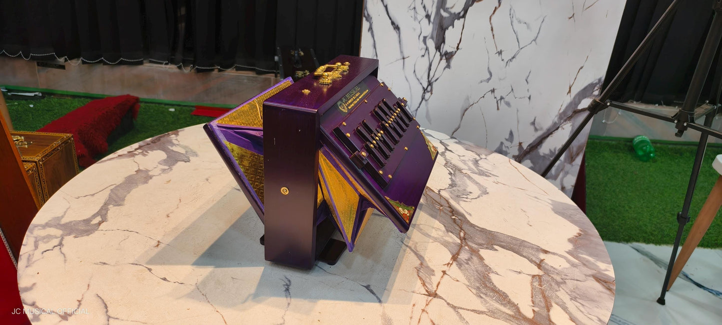 Purple Teakwood Shruti Box: One Octave small size, middle octeve notes