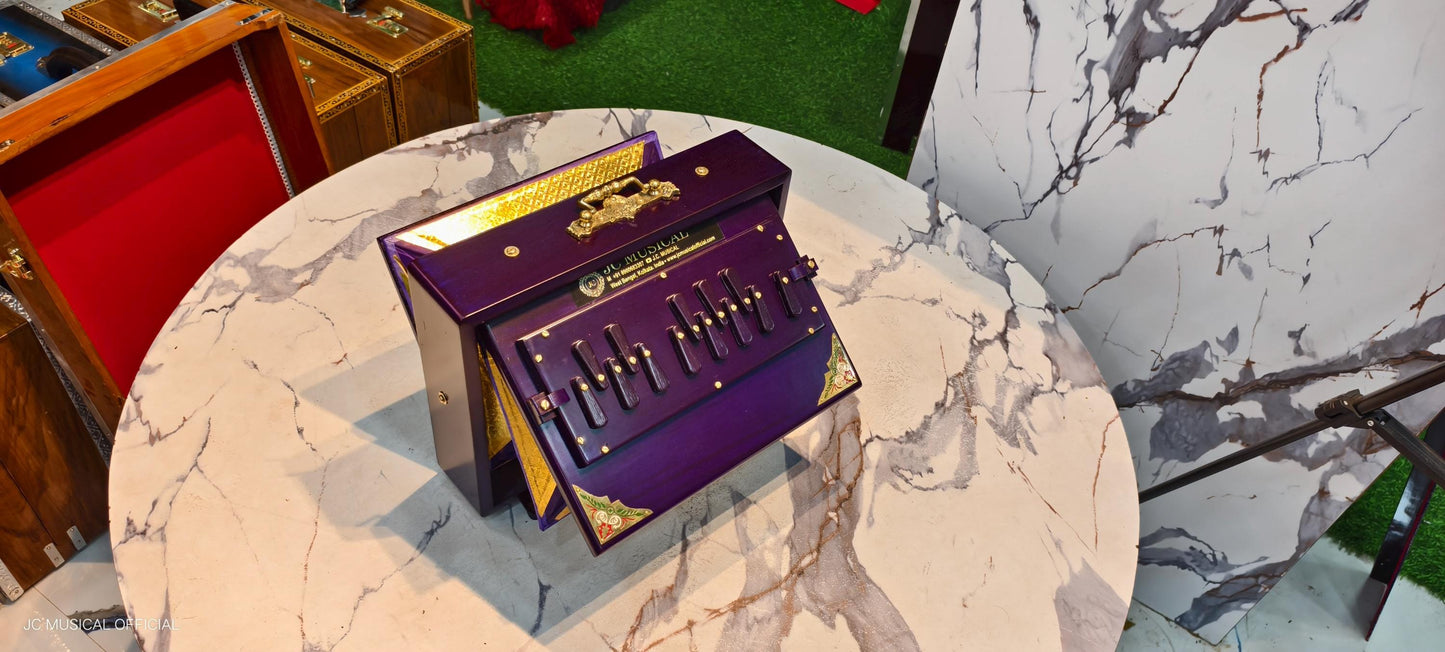 Purple Teakwood Shruti Box: One Octave small size, middle octeve notes