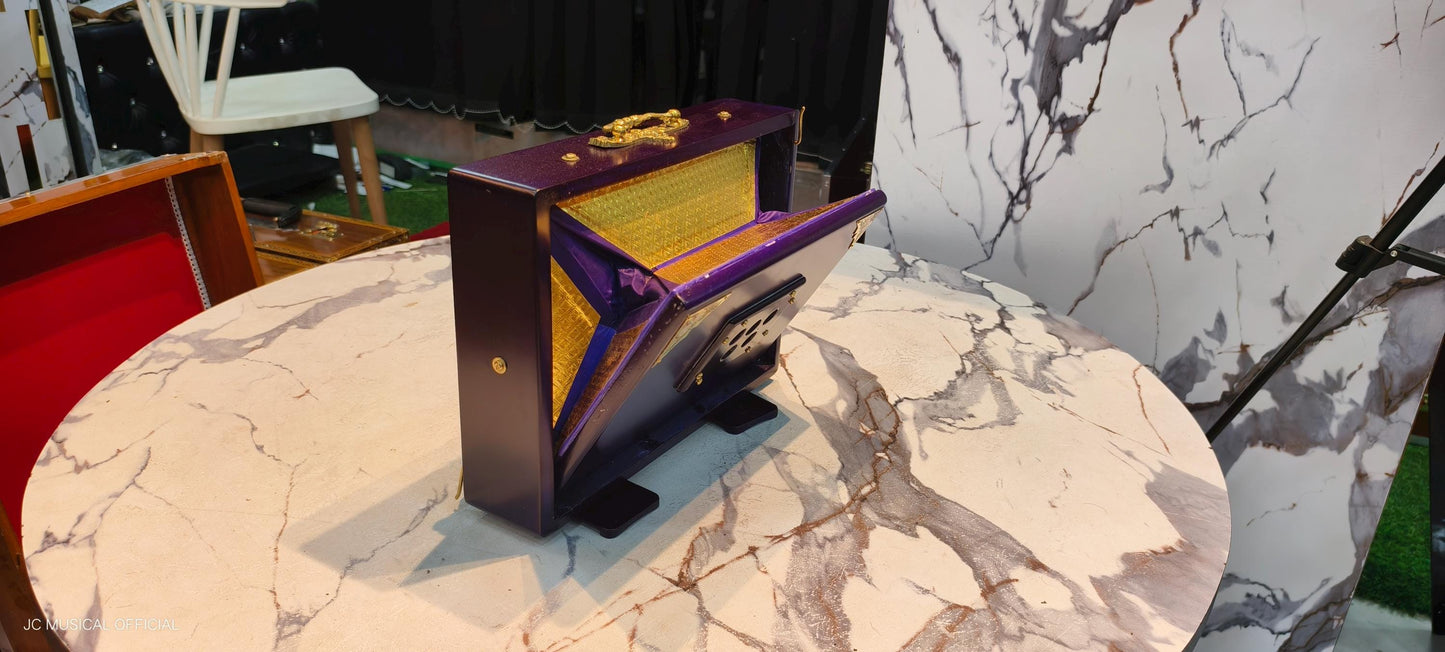 Purple Teakwood Shruti Box: One Octave small size, middle octeve notes