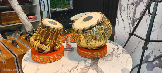 Professional Tabla Set: Brass Dagga, Sheesham Wood