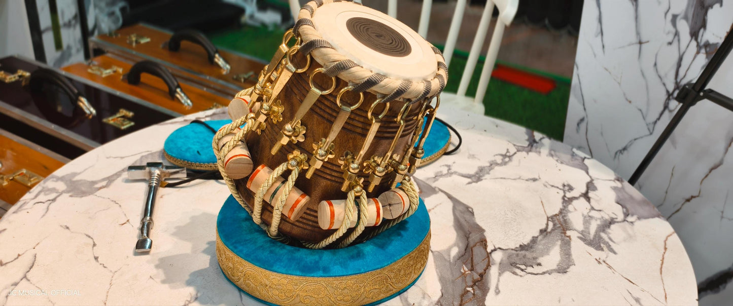 PROFESSIONAL TABLA SET/ season sheesham wood tabla with heavy weight copper dagga