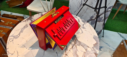 Red Mat Finish Shruti Box - C3-C4, Lower Octave, Medium Size