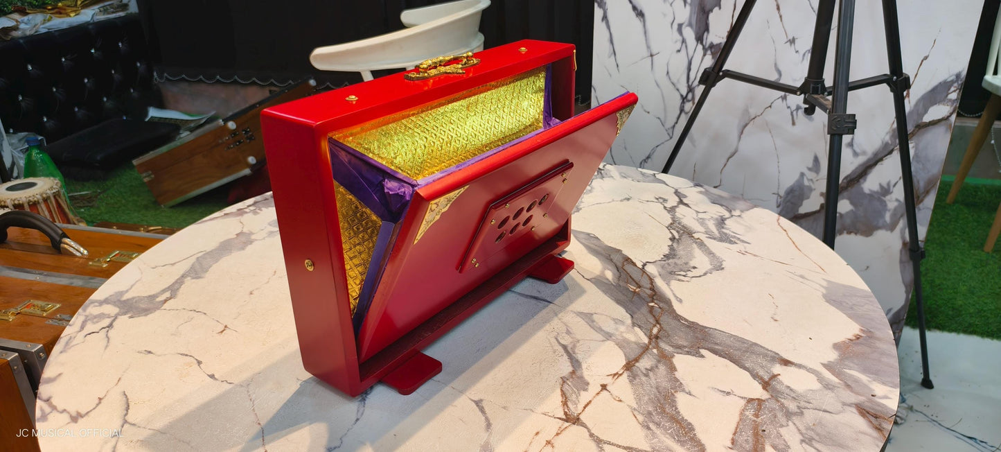 Red Mat Finish Shruti Box - C3-C4, Lower Octave, Medium Size