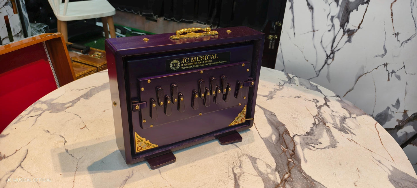 Purple Teakwood Shruti Box: One Octave small size, middle octeve notes