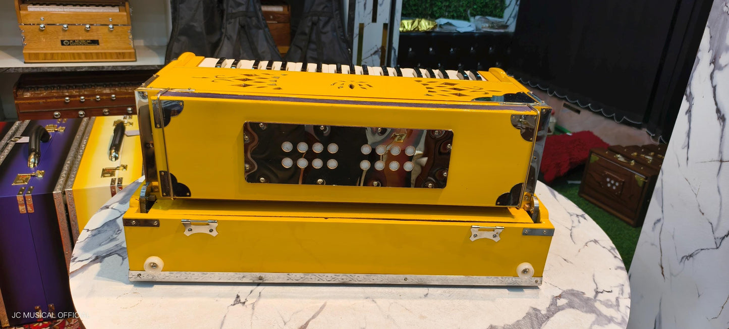 2LINE HARMONIUM/ 3.5 octeve 42reeds/ yellow glossy finish