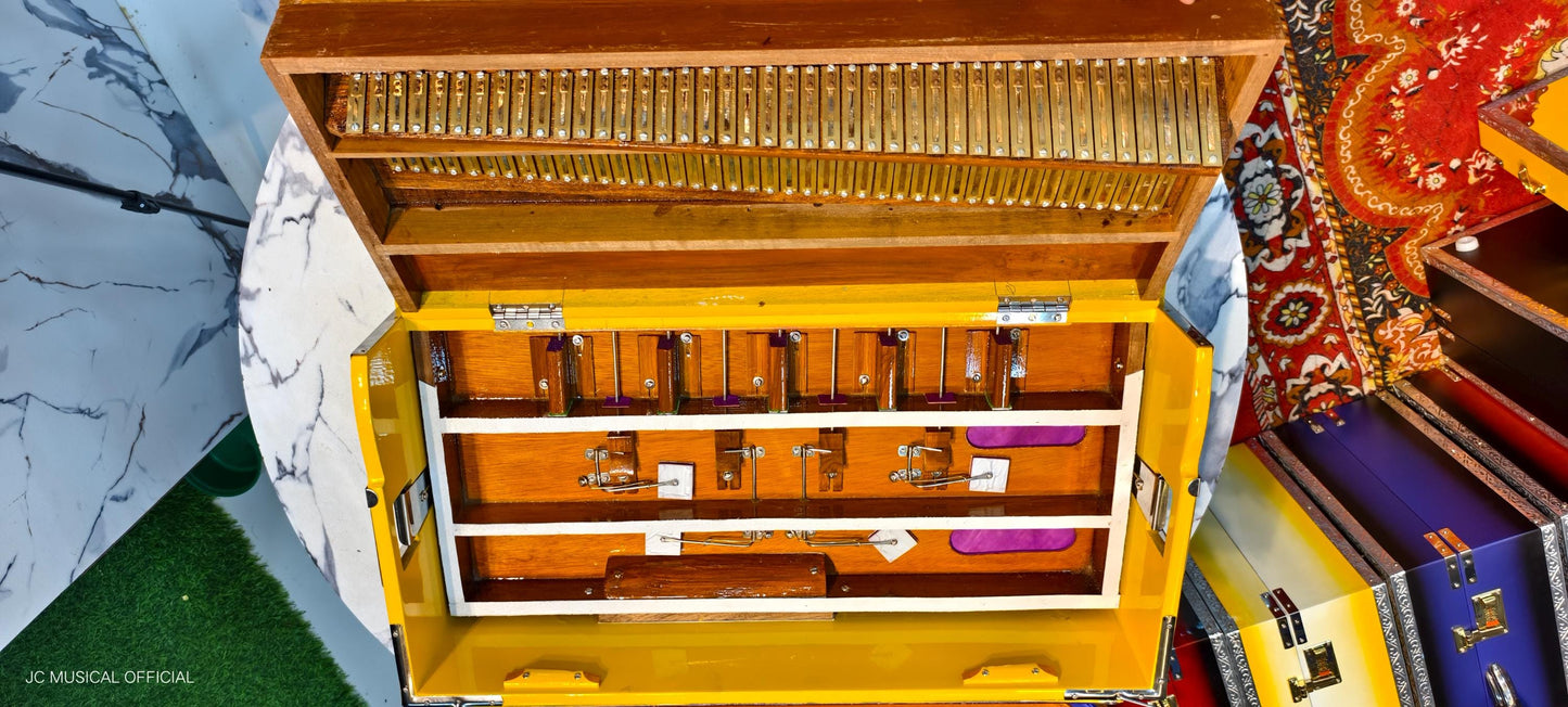 2LINE HARMONIUM/ 3.5 octeve 42reeds/ yellow glossy finish
