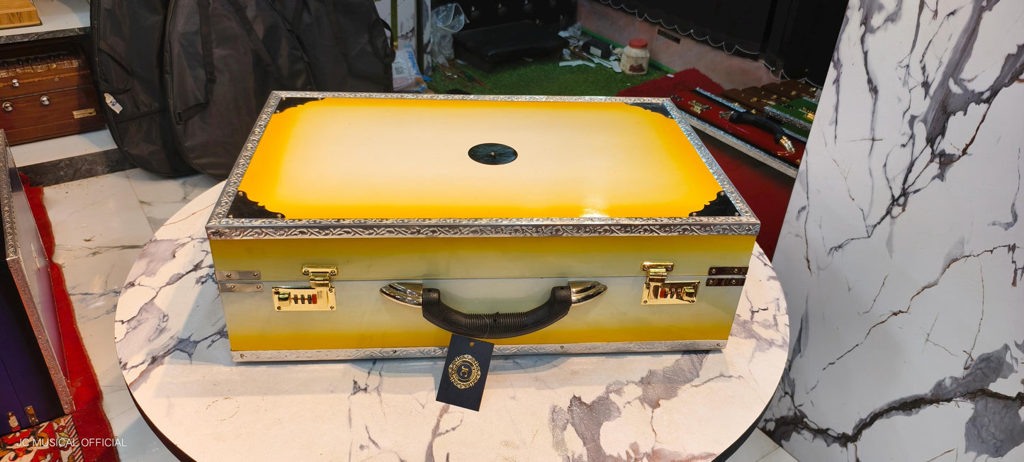 2LINE HARMONIUM/ White yellow dual tone/ 3.5 octeve 42reeds