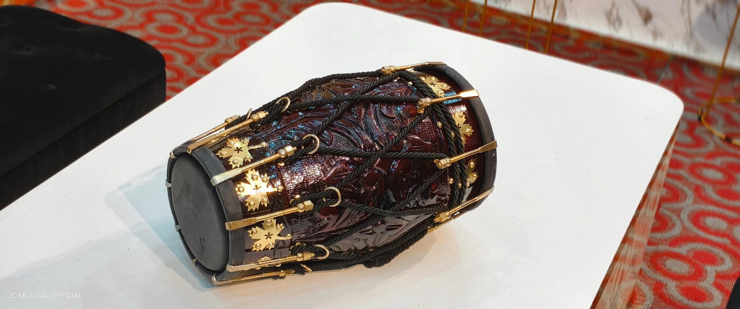 PROFESSIONAL DHOLAK With 100% pure season sheesham wood nuts bolt system|