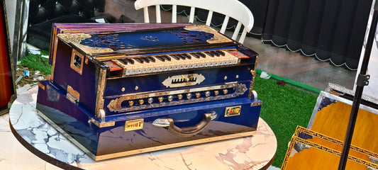 BLUE BLACK DUAL TONE 3LINE 9SCALE CHANGER PREMIUM QUALITY WITH CUSTOM NAMEPLATE CUTTING AND FULL BRASS DECORATION