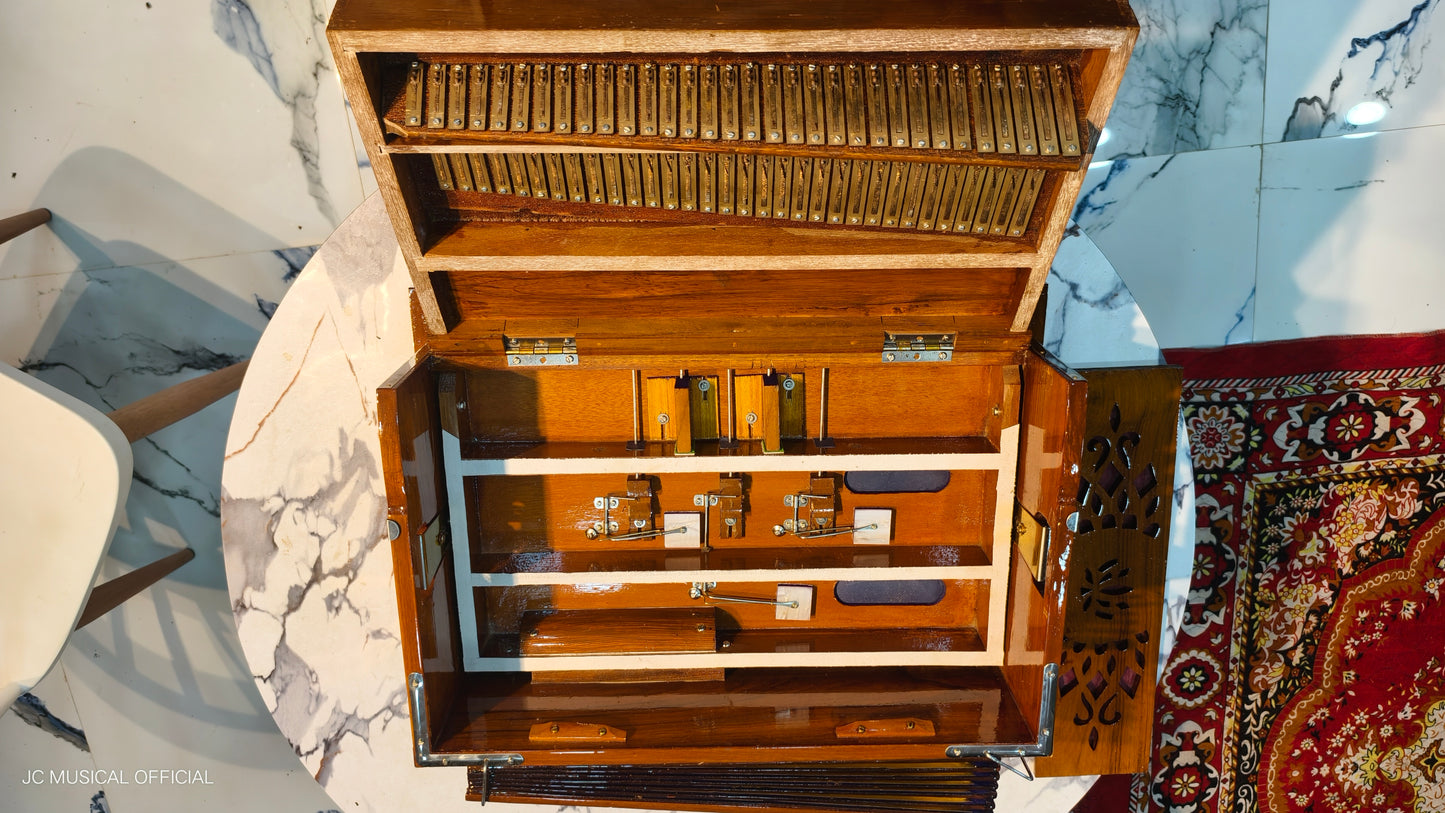 2line harmonium 2.5octeve 32reeds per line teakwood body folding type professional model
